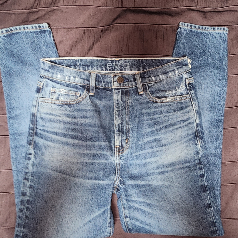 NWT $82 Etica Moussy Light Blue Straight Leg Jeans Size 29 Waist